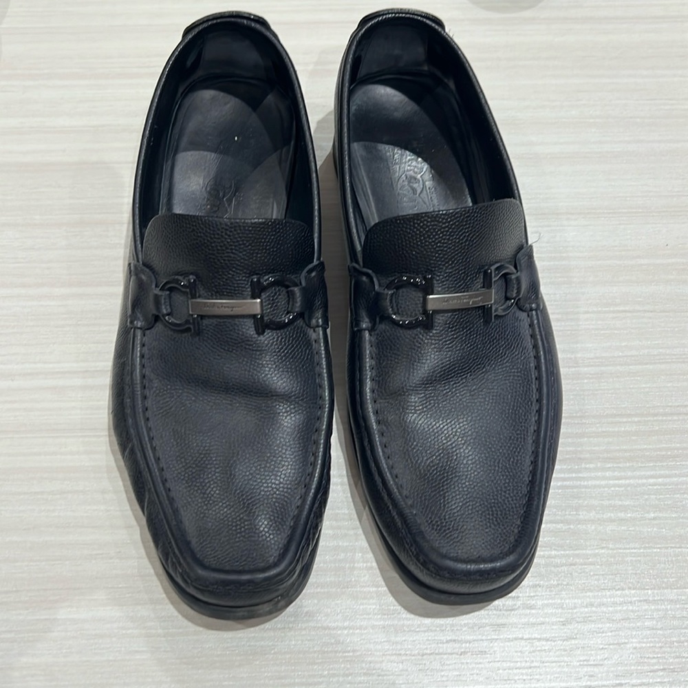 Men’s Salvatore Ferragamo leather dress loafers size 10 and 1/2 (comes with box)